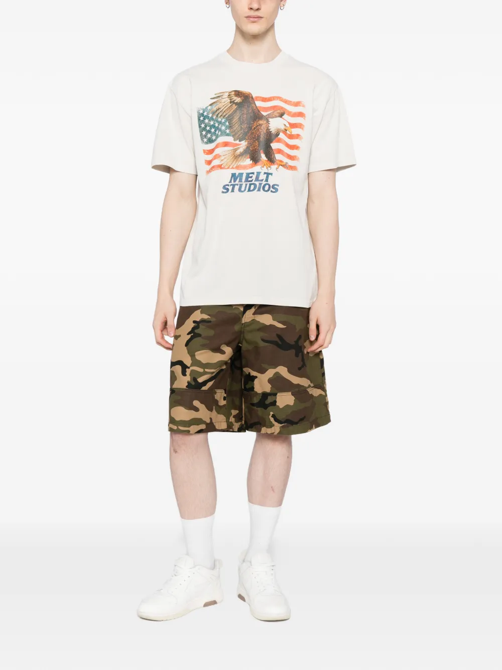 Melt eagle-print T-shirt - Beige