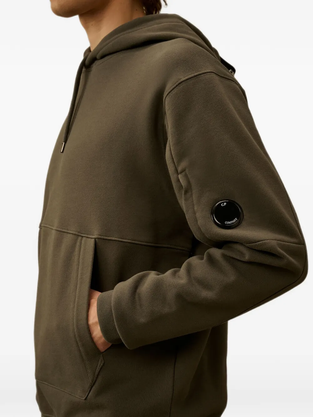 C.P. Company Lens fleece hoodie Grijs