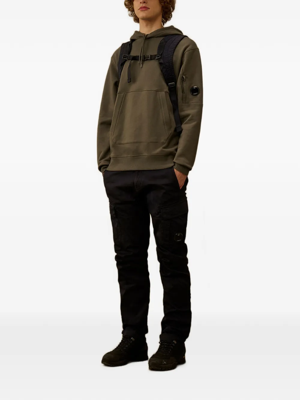 C.P. Company Lens fleece hoodie Grijs