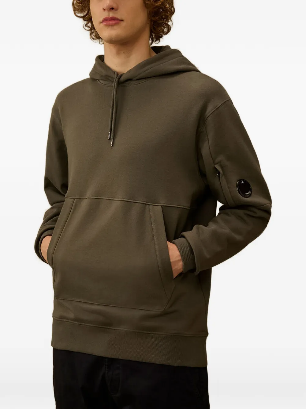 C.P. Company Lens fleece hoodie Grijs