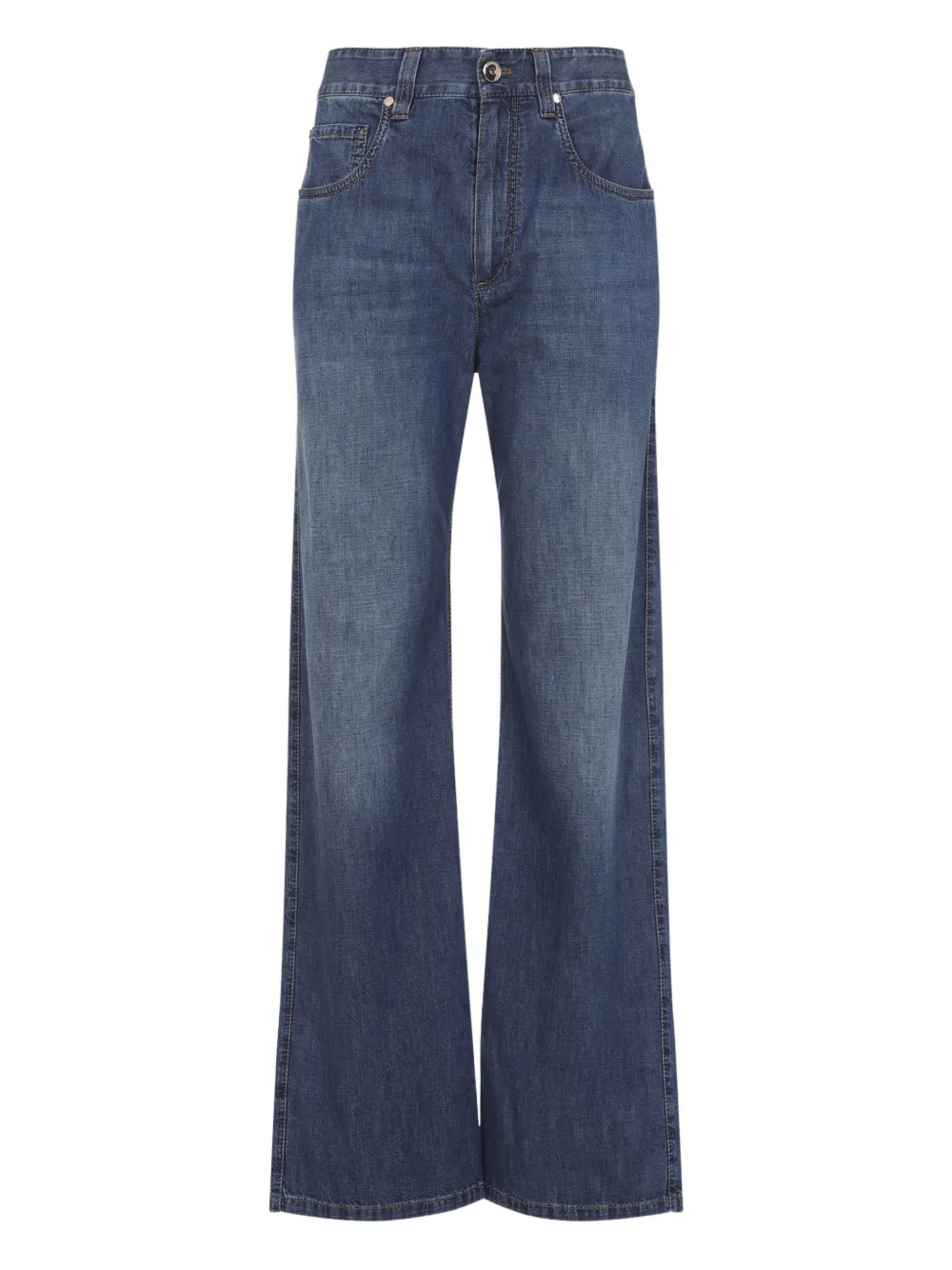 Brunello Cucinelli five-pocket wide-leg jeans - Blu