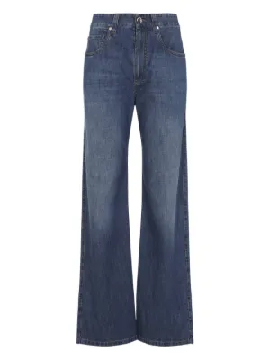 BRUNELLO CUCINELLI ブルネロクチネリバギーテーパードデニム Brunello Cucinelli テーパード バギージーンズ | ブルー | FARFETCH JP