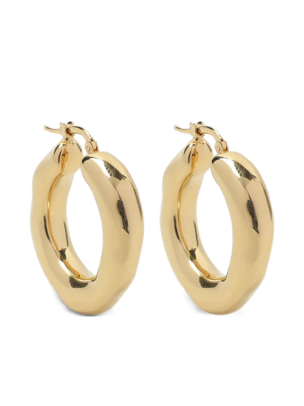 Jil Sander brass hoop earrings - Oro