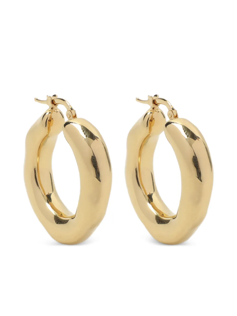Jil Sander brass hoop earrings - Gold