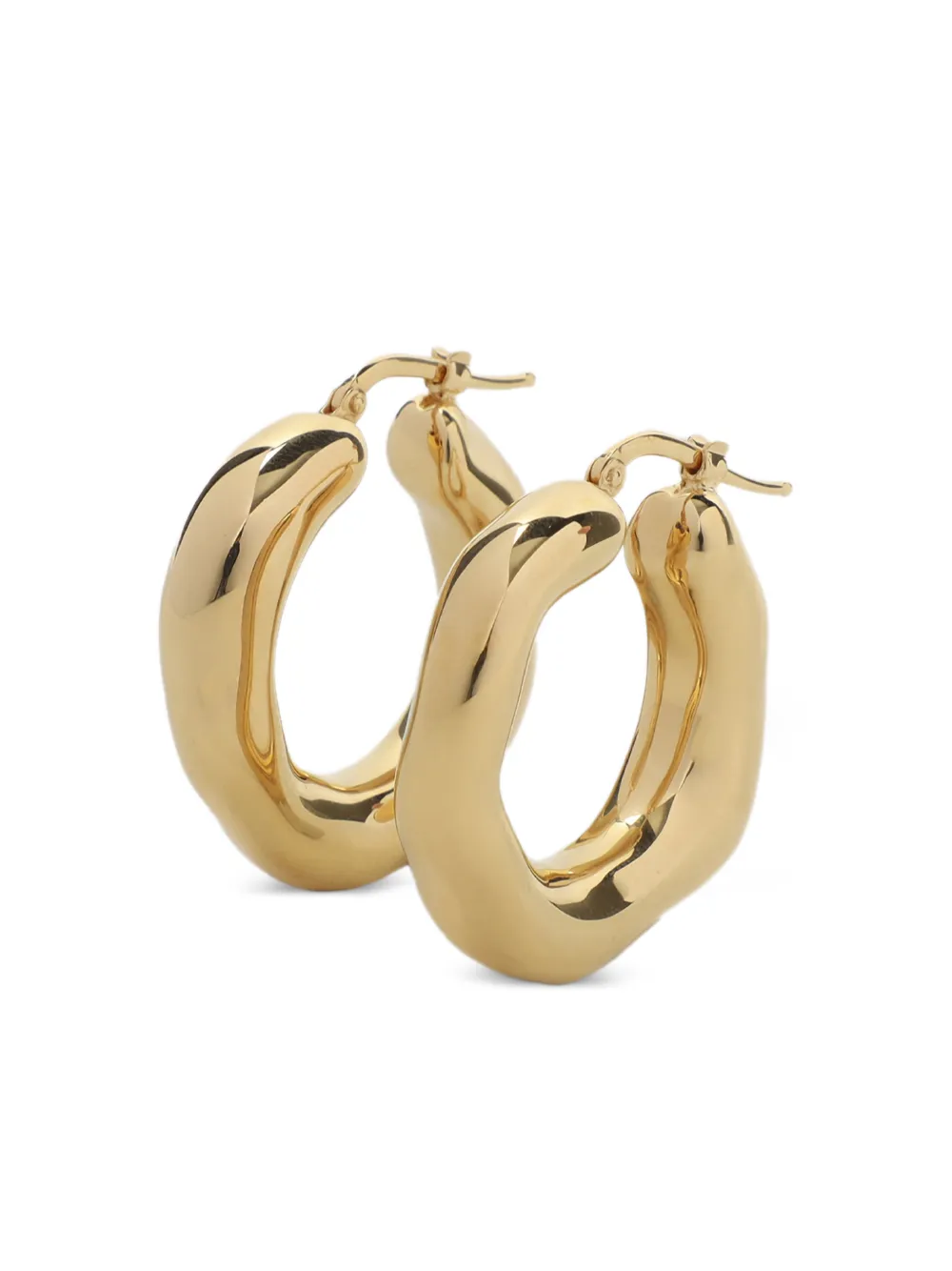 Jil Sander brass hoop earrings - Goud