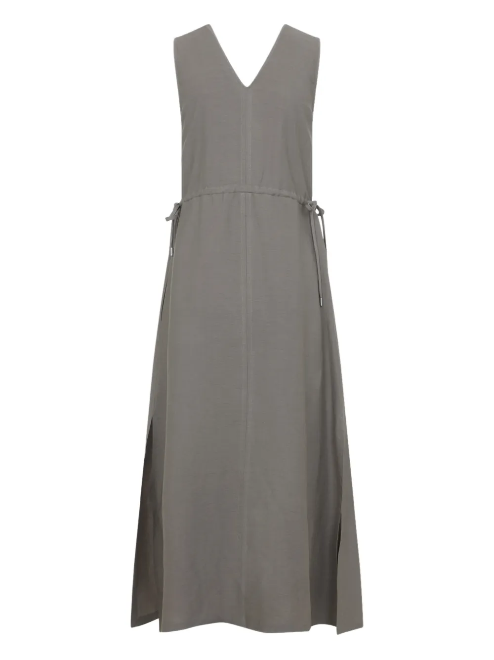 Peserico V-neck midi dress - Grijs