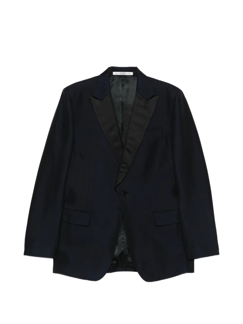 Gianfranco Ferré Pre-Owned Blazer con scollo a scialle anni '90 - Blu