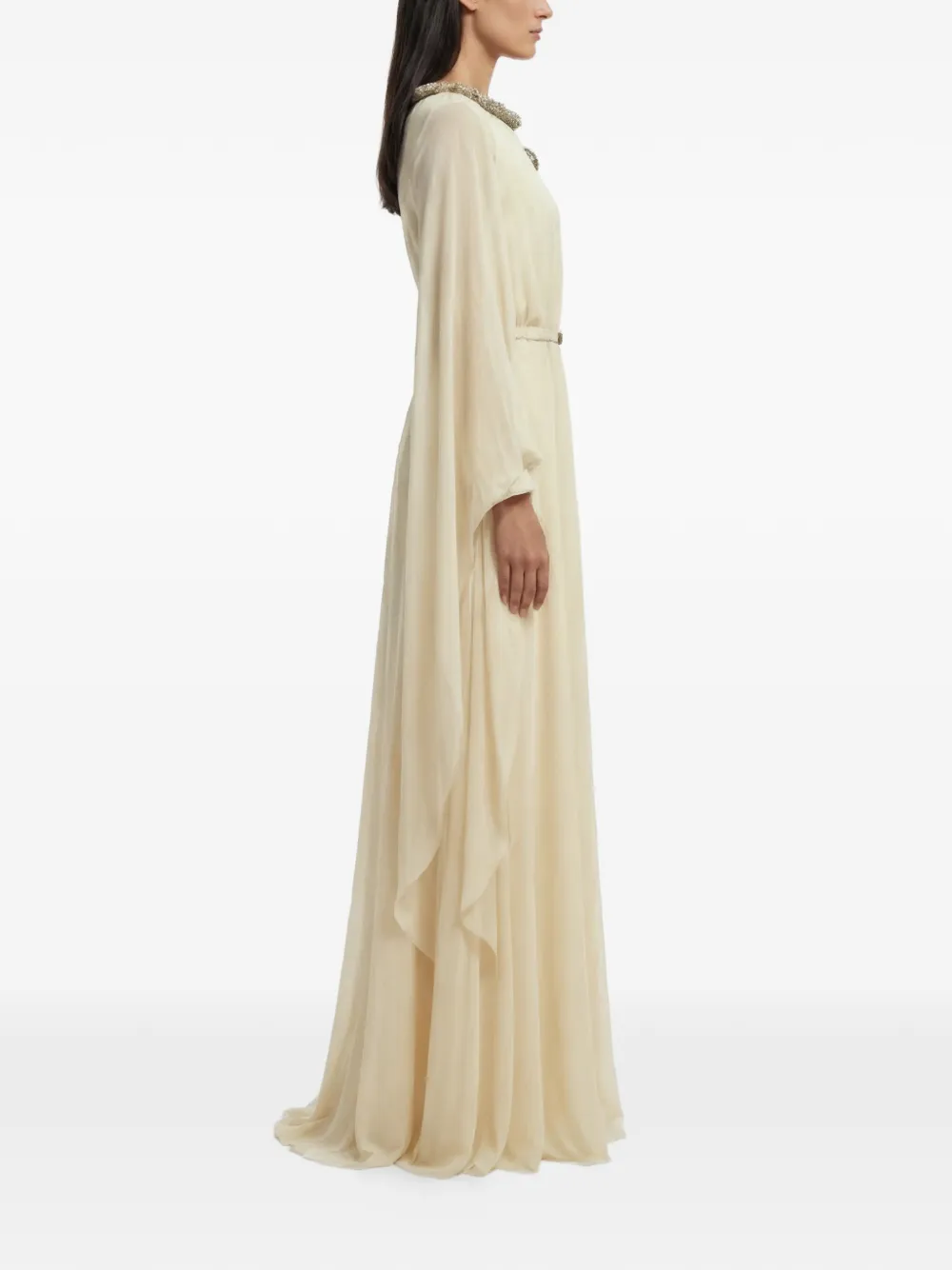 Saiid Kobeisy Jurk verfraaid met kristallen Beige