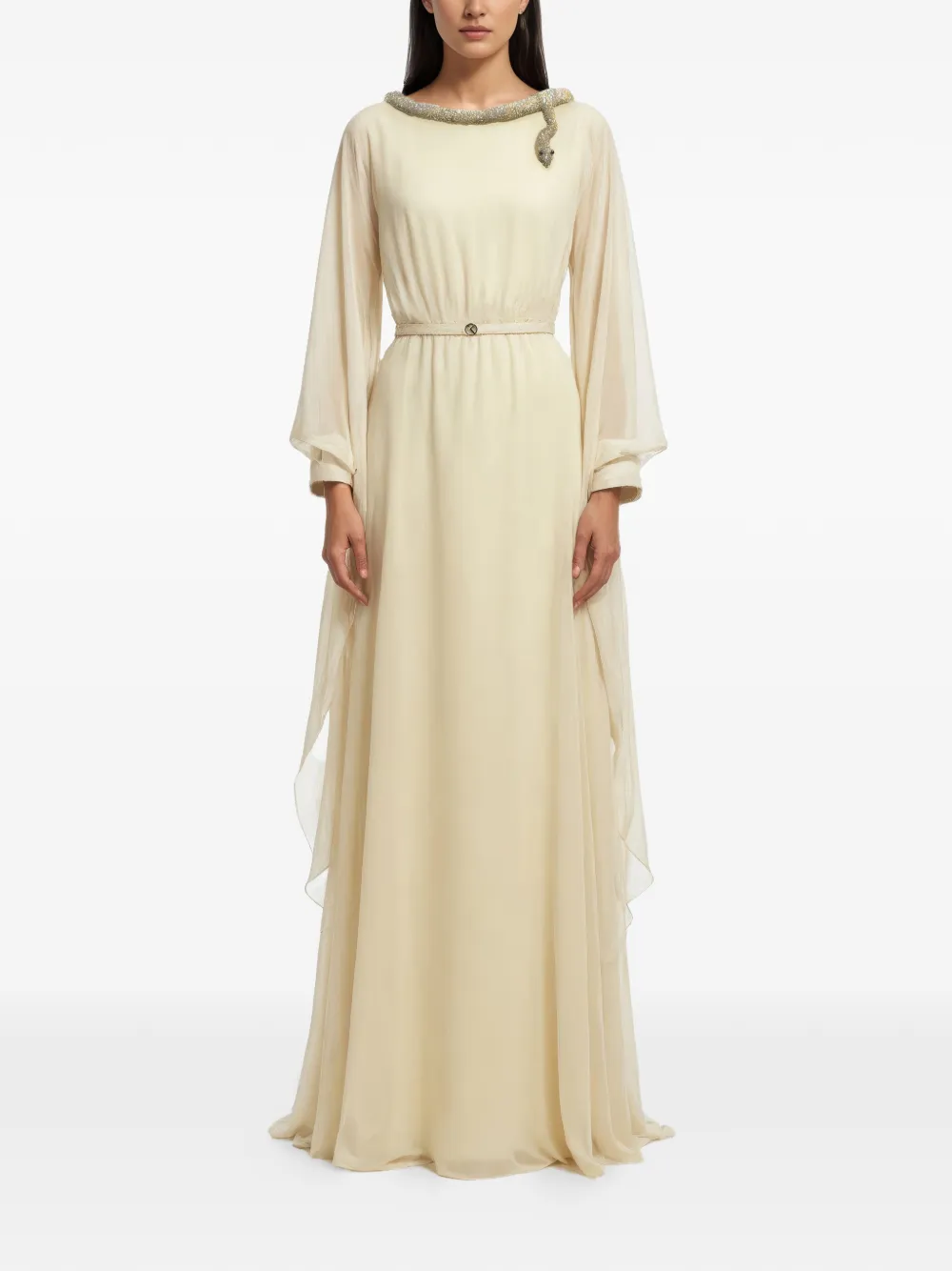 Saiid Kobeisy Jurk verfraaid met kristallen Beige