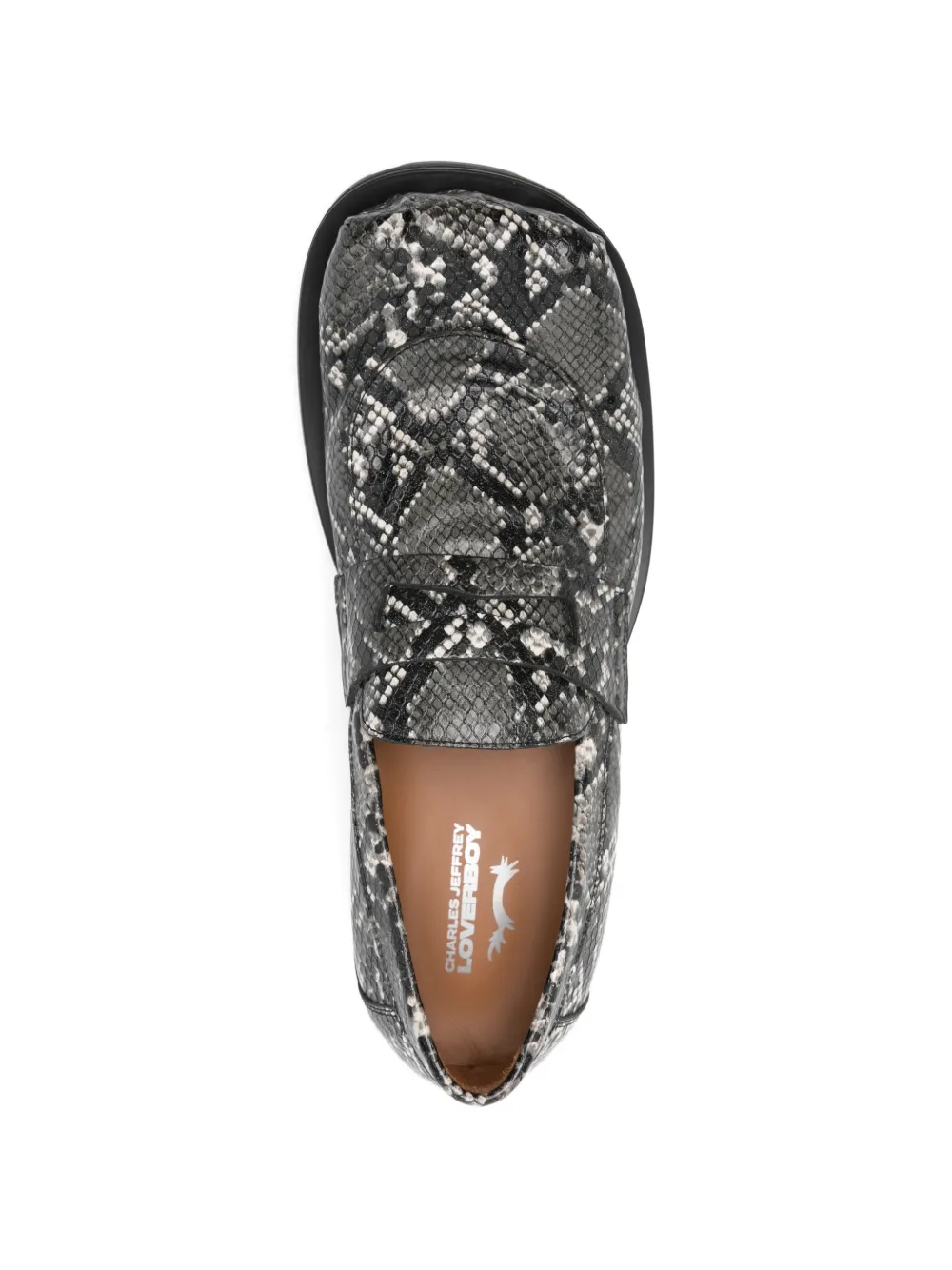 Charles Jeffrey Loverboy Loafers met slangenleer-effect Grijs