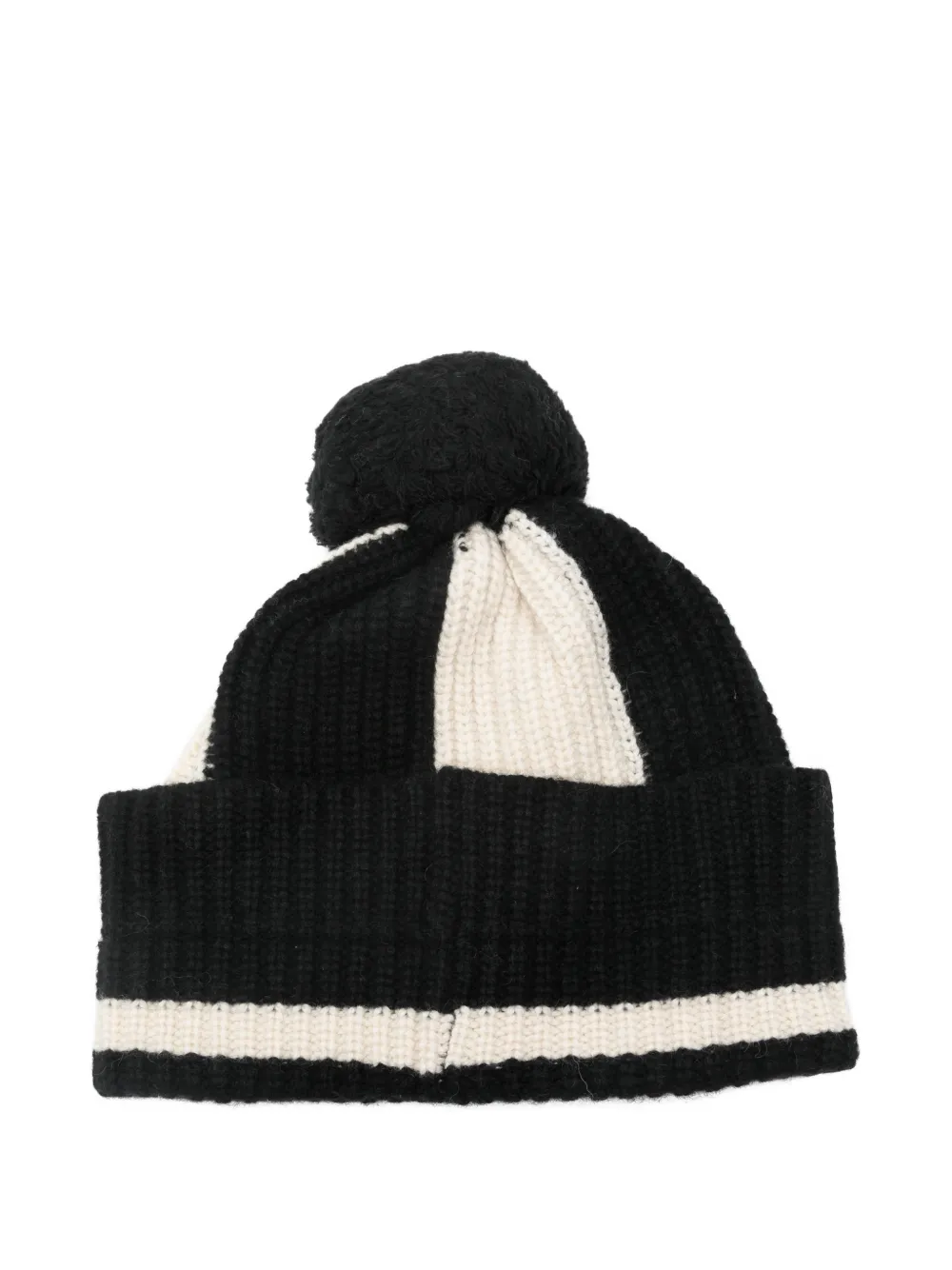 Pompom Striped Beanie