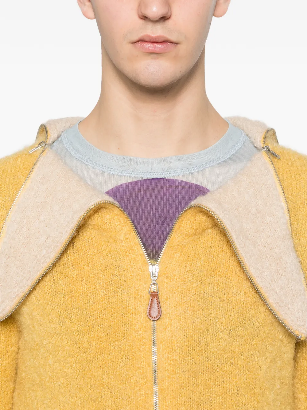 l*l様 CHARLESJEFFREYLOVERBOYChunkyRabbitB Charles Jeffrey Loverboy Banana Zip Cardigan | Yellow | FARFETCH