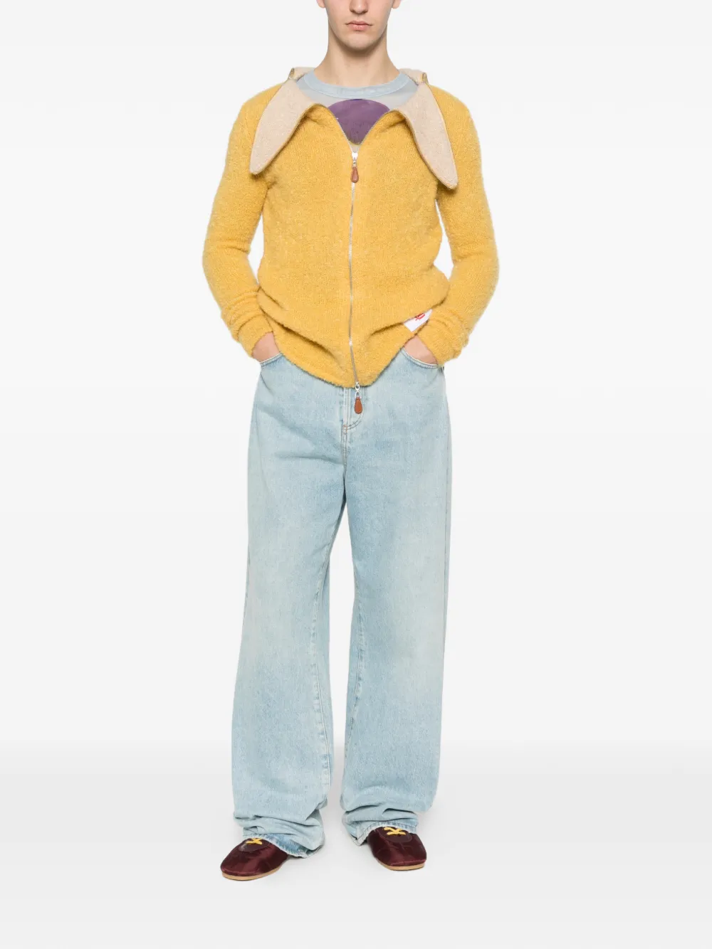 l*l様 CHARLESJEFFREYLOVERBOYChunkyRabbitB Charles Jeffrey Loverboy Banana Zip Cardigan | Yellow | FARFETCH