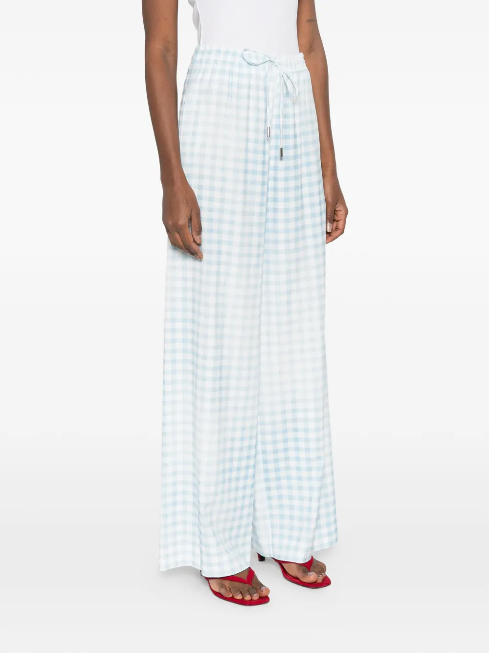 Ermanno Scervino Broek met gingham-ruit Wit