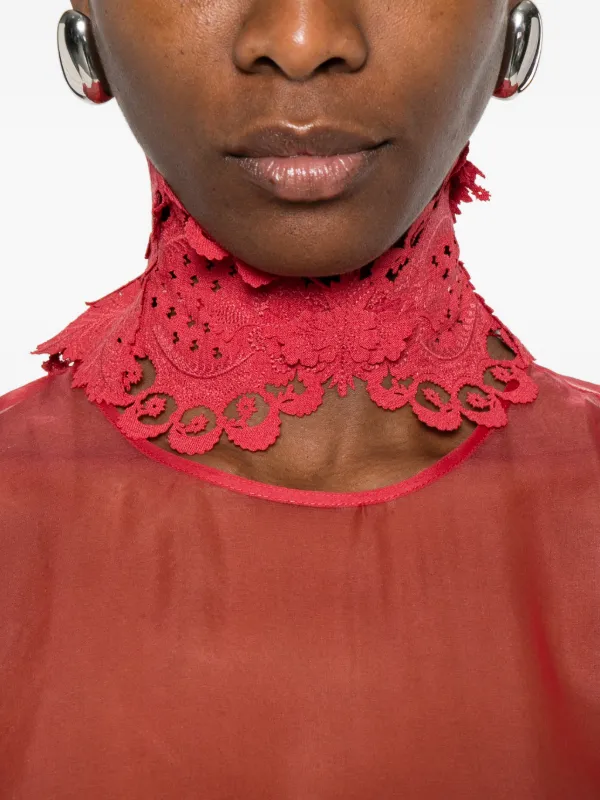 open lace back dress Elegant Red Floral Jacquard Short Dress with Sweetheart Collar and Puf –  Canary Houze