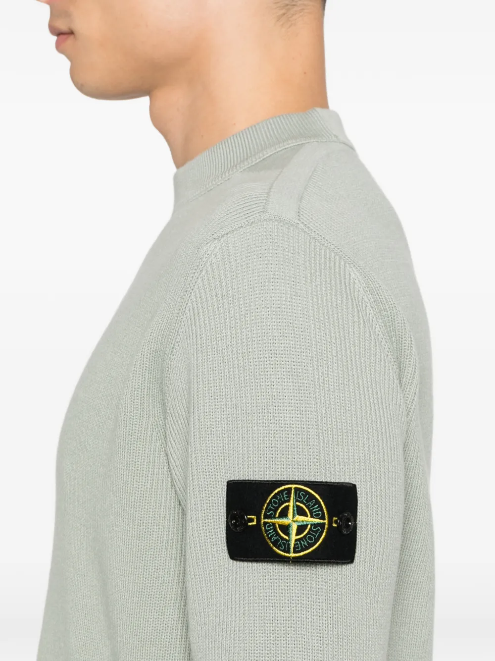 Stone Island Geribbelde sweater met ronde hals Groen