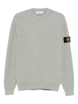 Stone Island 63051 Compass Cotton Sweatshirt | Grey | FARFETCH