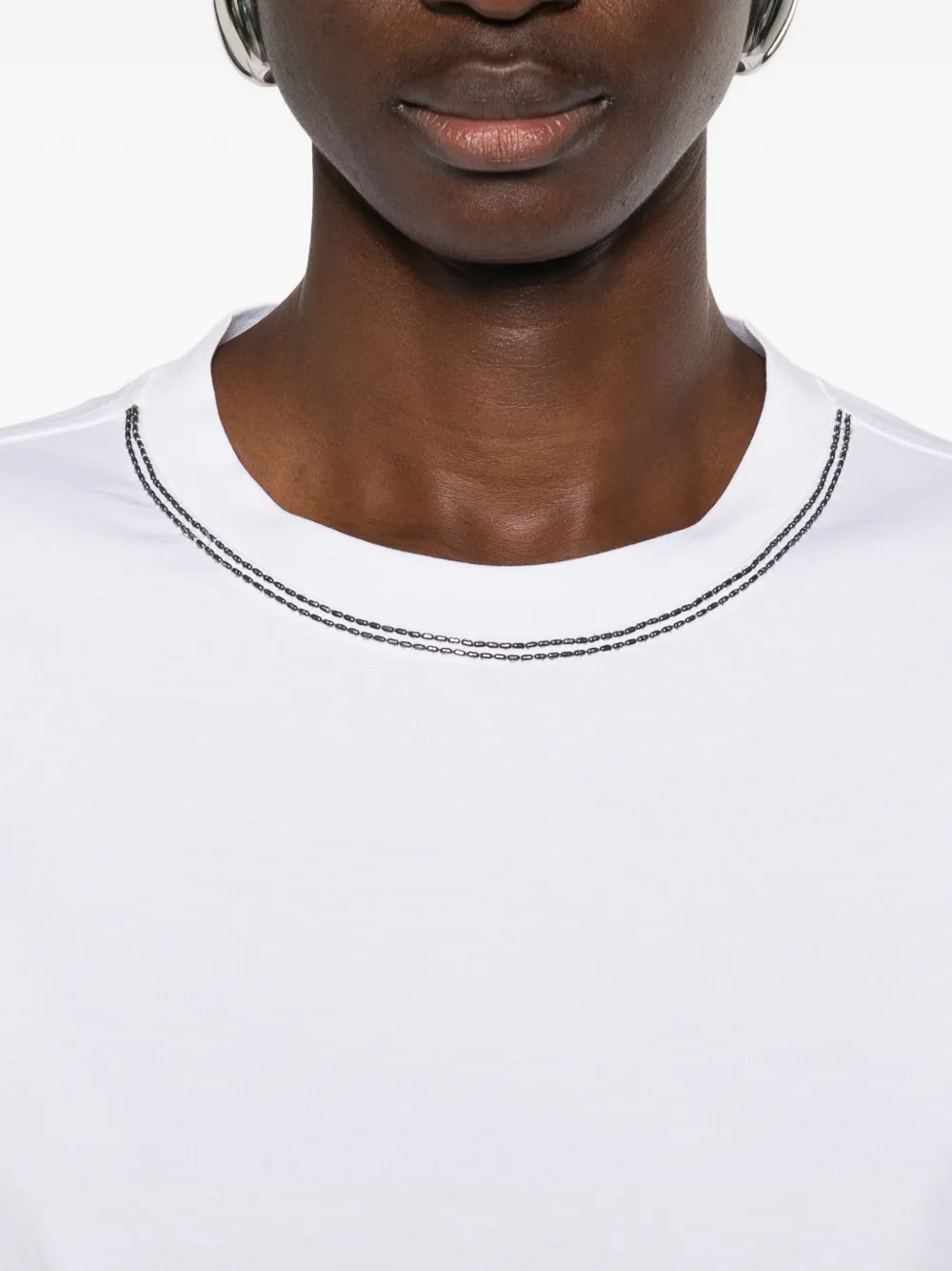 Brunello Cucinelli Verfraaid T-shirt Wit