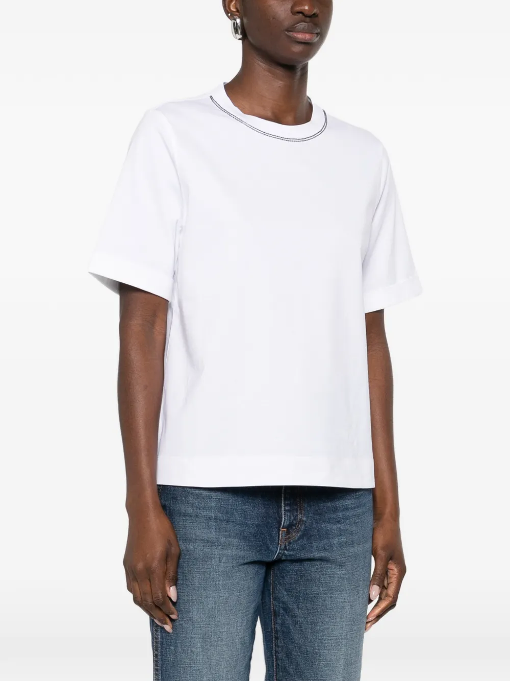  Brunello Cucinelli Embellished T-shirt - White 