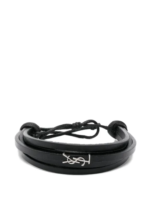 Saint Laurent Cassandre multi-strand leather bracelet