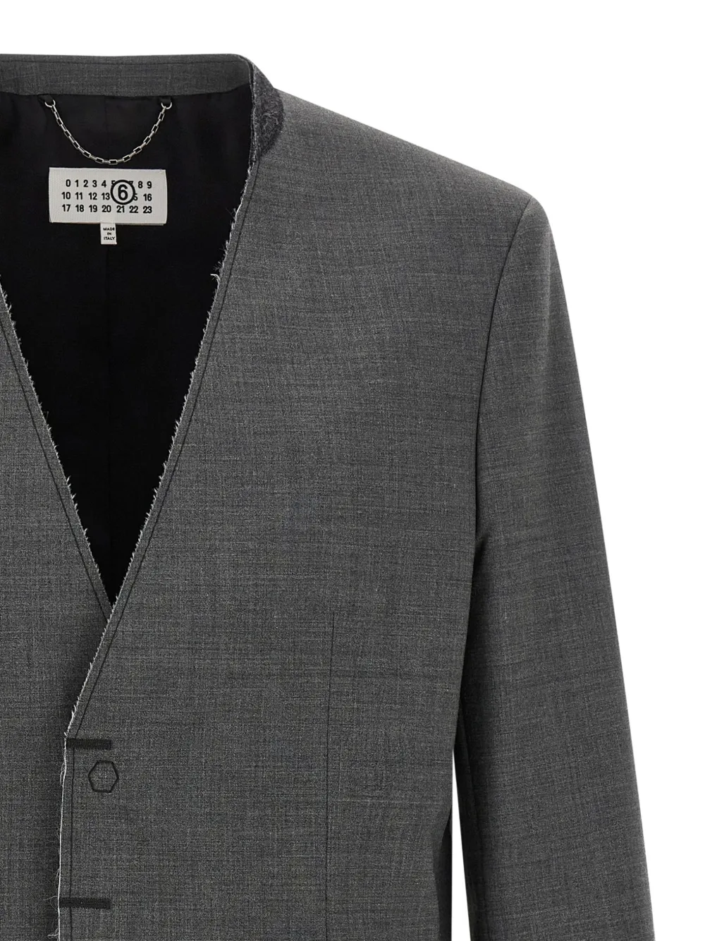raw-cut single-breasted blazer