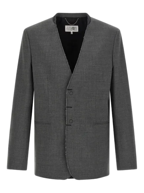 MM6 Maison Margiela blazer con botones y borde sin rematar