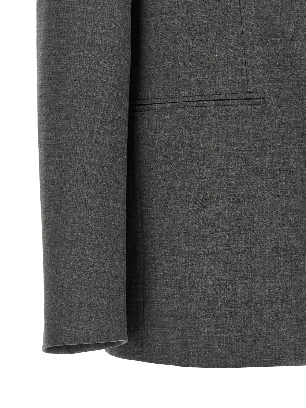 raw-cut single-breasted blazer