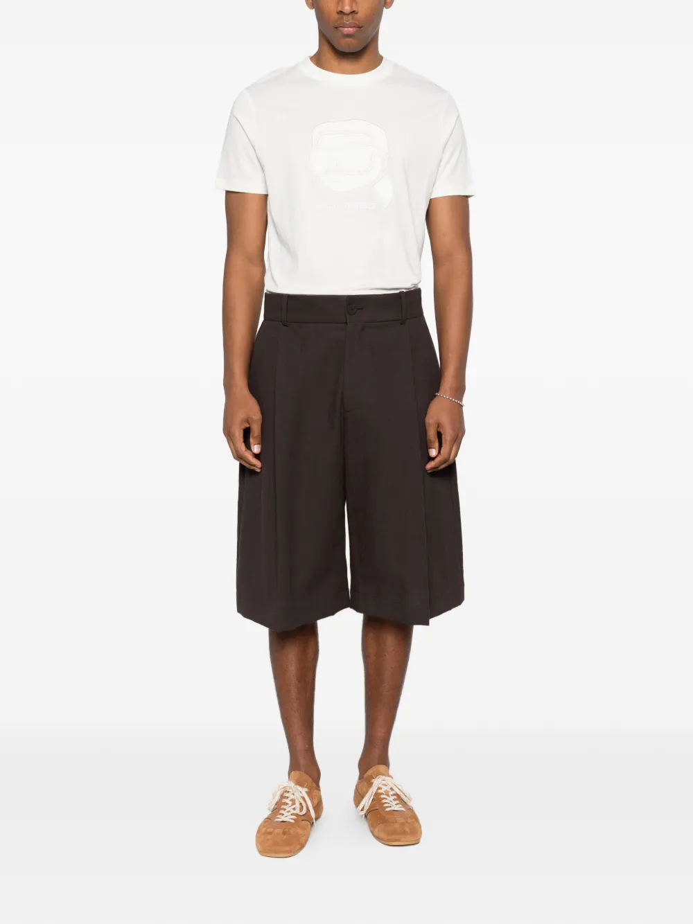 Karl Lagerfeld T-shirt met logopatroon Wit