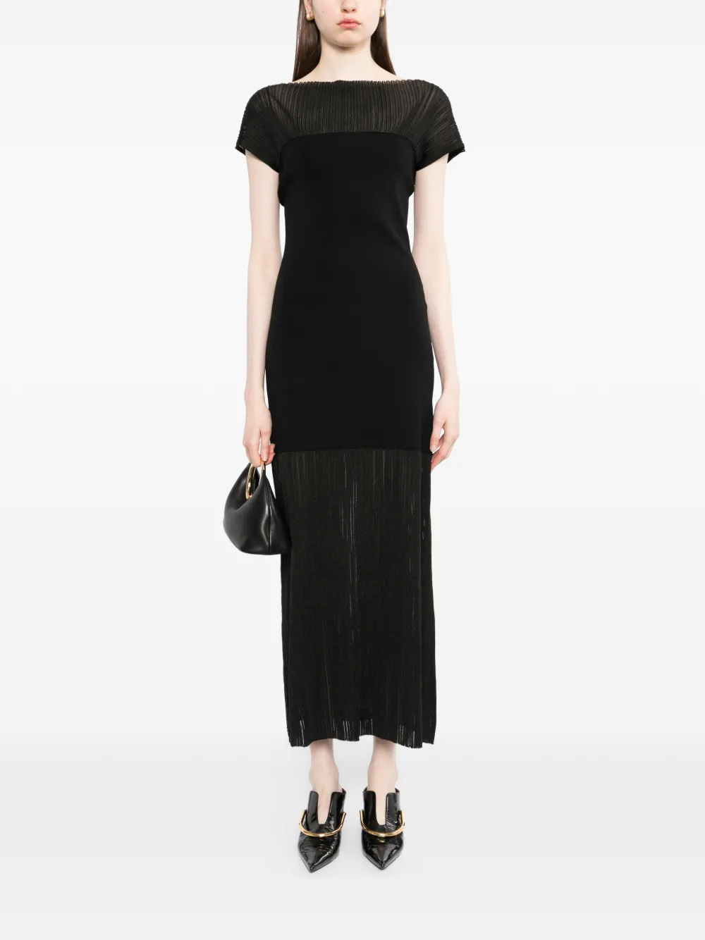 Contrast Knitted Maxi Dress