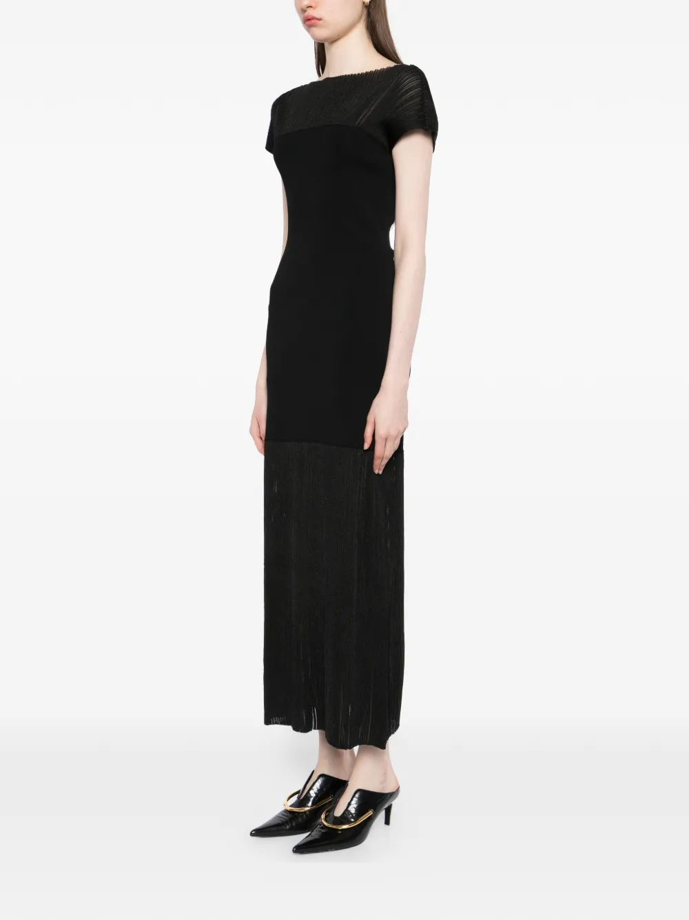 Contrast Knitted Maxi Dress
