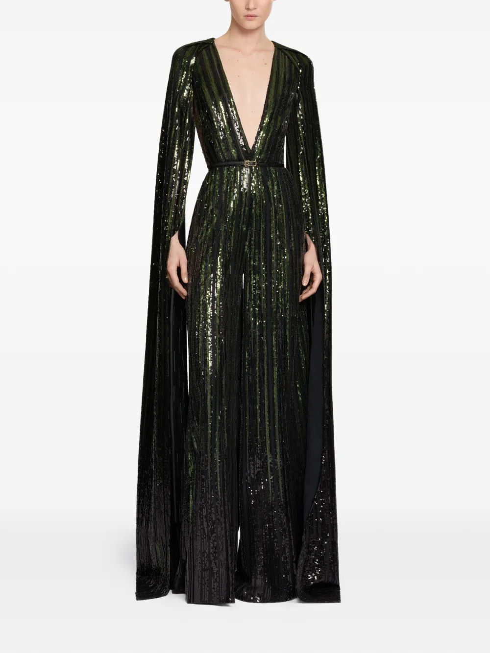 Elie Saab Jumpsuit verfraaid met pailletten - Zwart