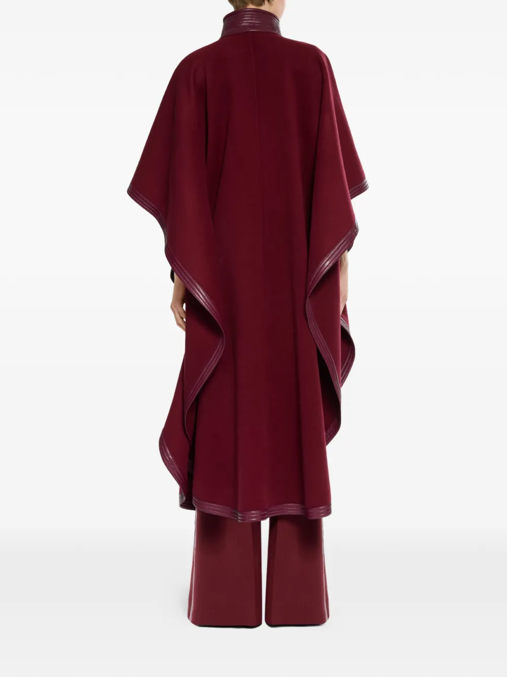 Elie Saab Cape met hoge hals Rood