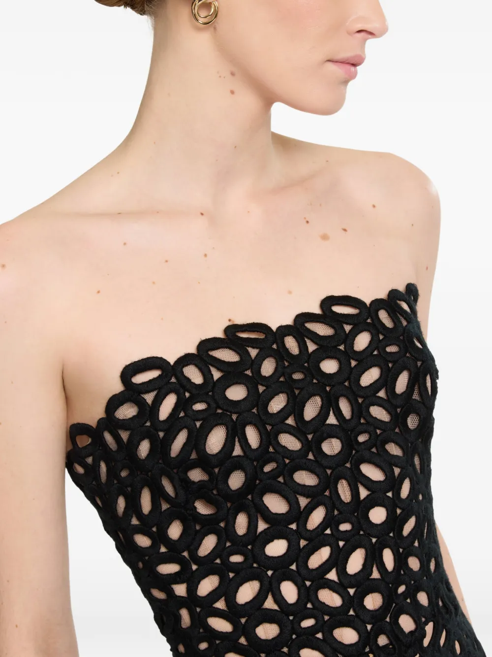 Elie Saab Macramé mini-jurk Zwart