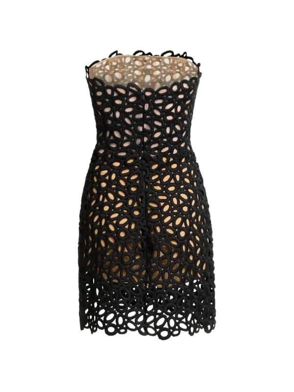 macrame dress black Elie Saab Macramé Mini | Color:Black Golden Rita Beaded Fringe Flapper FD25 Black fringe This dreamy