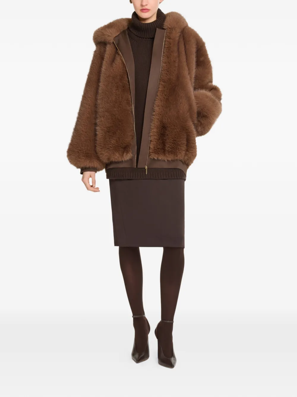 Elie Saab Jack met capuchon Bruin