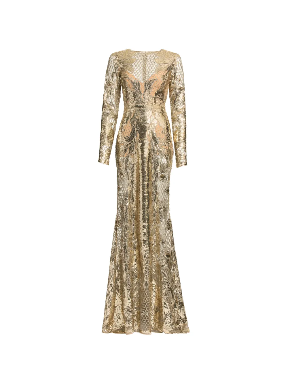 Elie Saab Tüllrock mit Paillettenstickerei - Gold