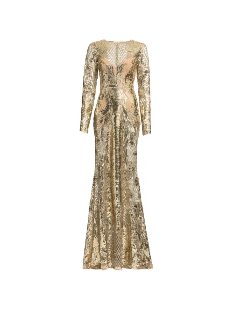 Elie Saab sequin-embroidered tulle maxi dress