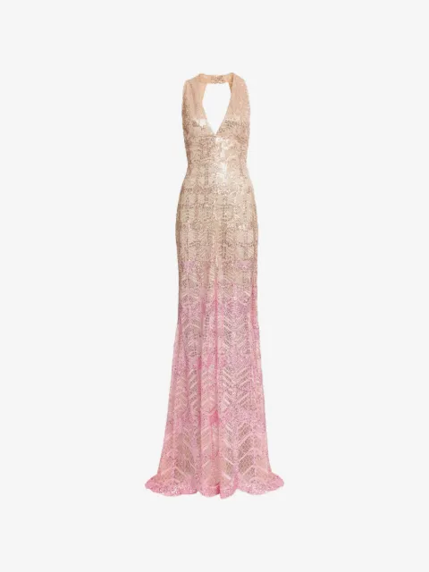 Elie Saab robe longue en tulle à sequins