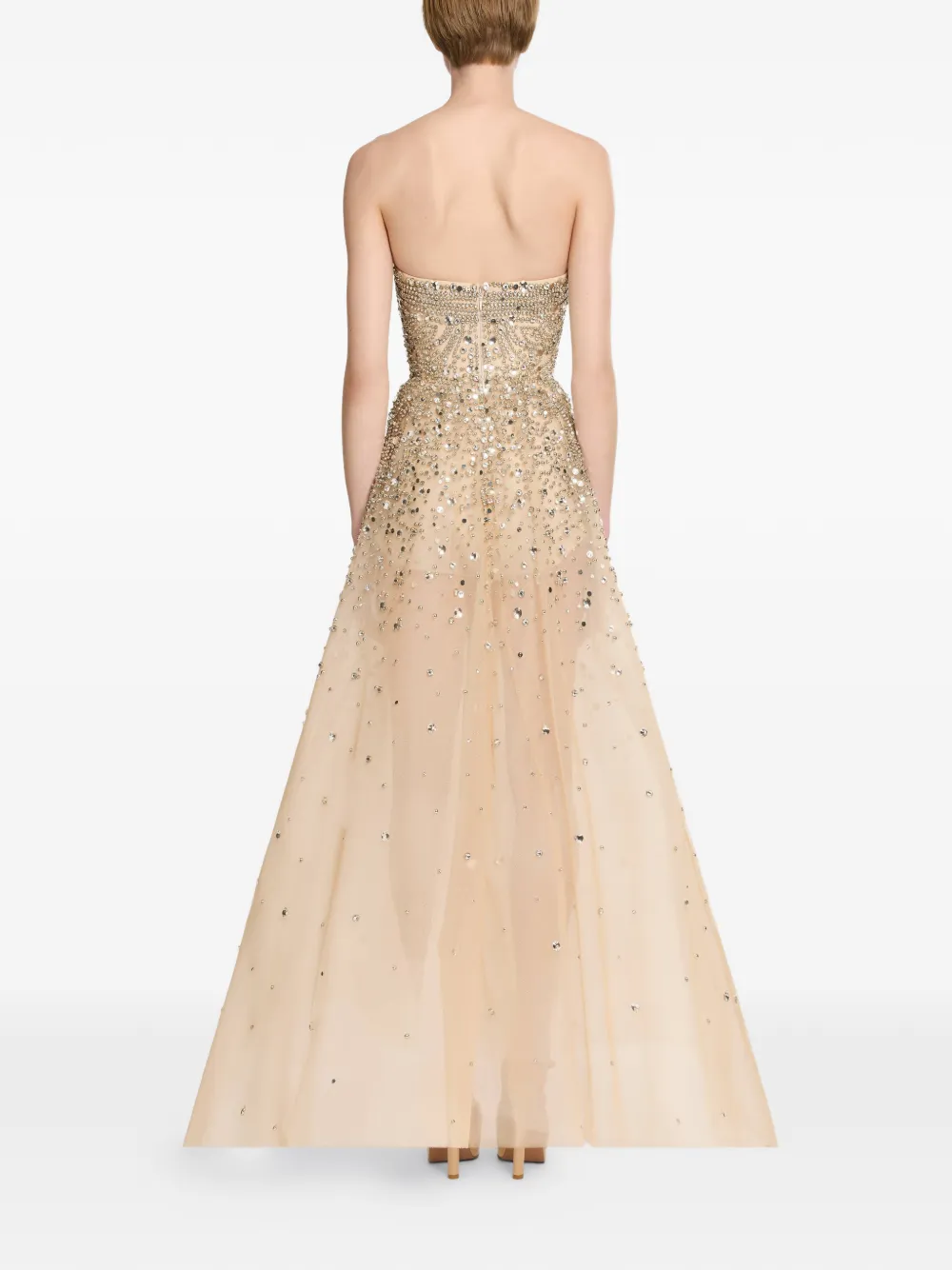 Elie Saab Jurk met ruches Beige