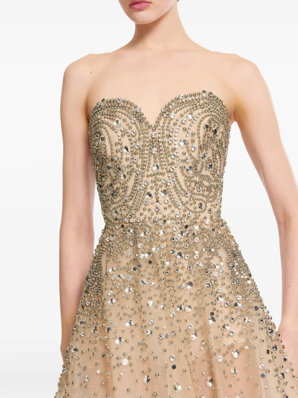 Elie Saab Jurk met ruches Beige