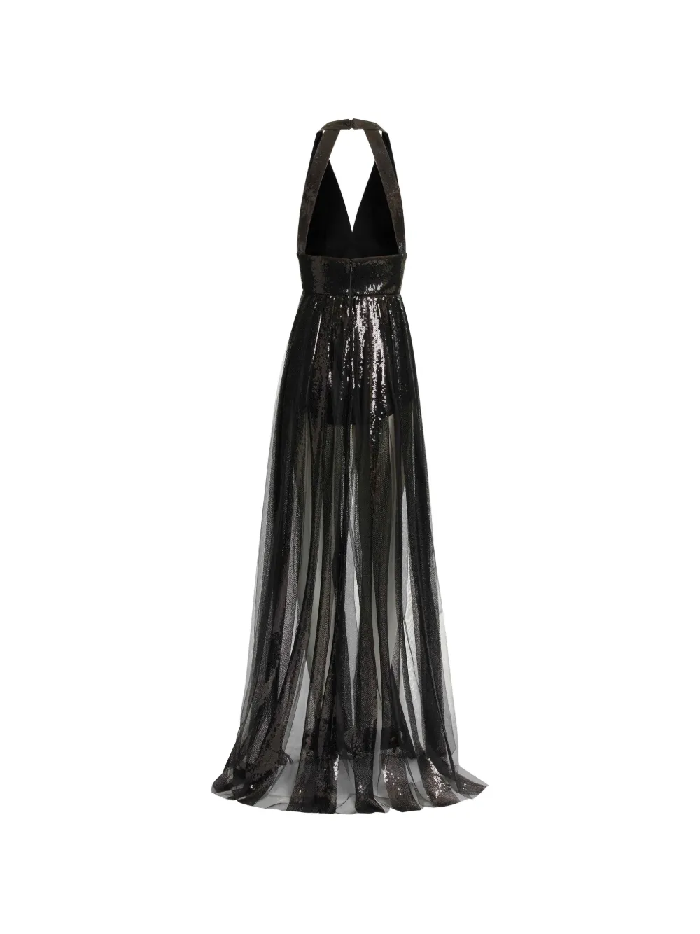 Elie Saab Maxi-jurk verfraaid met pailletten Zwart