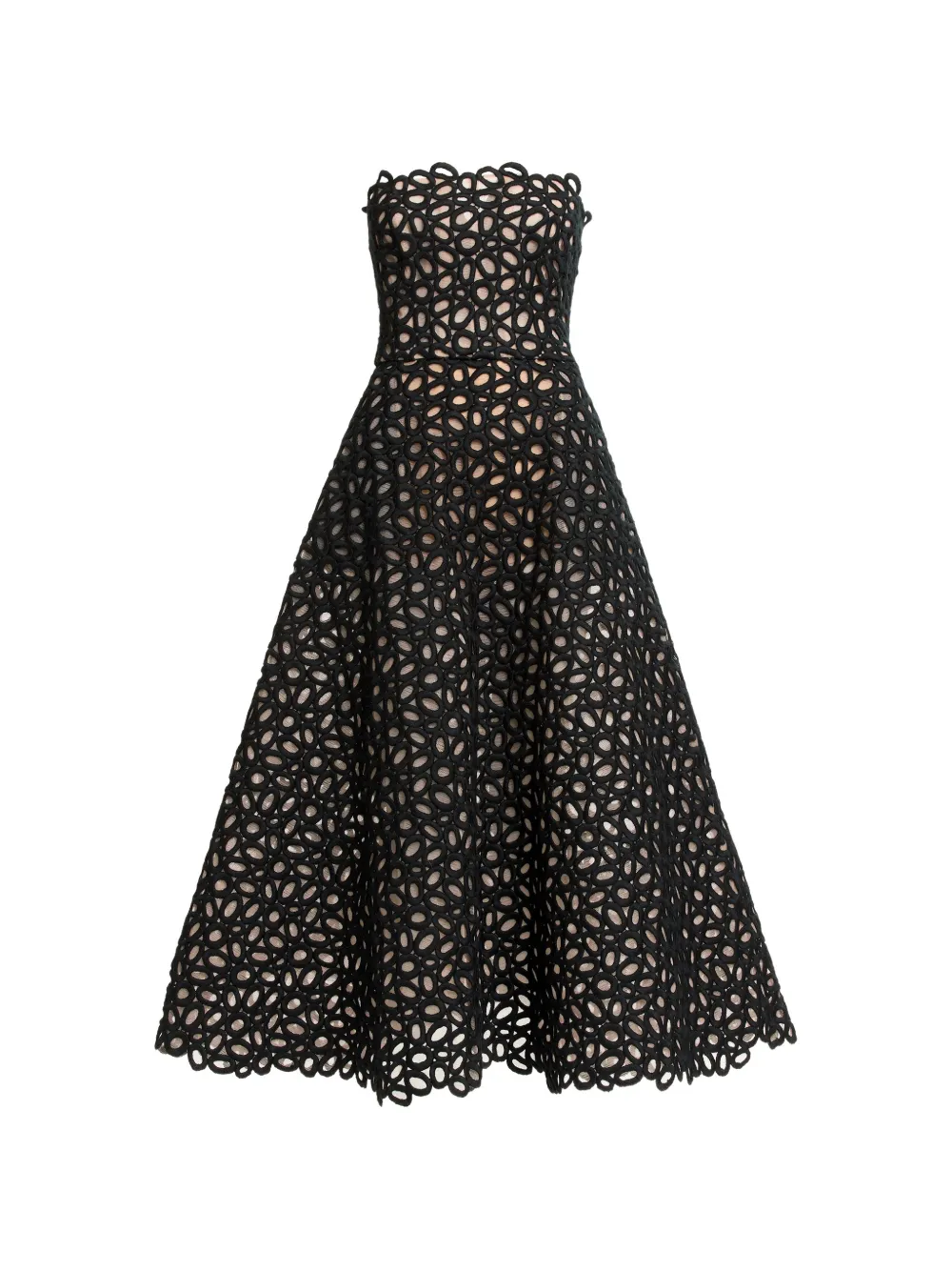 Elie Saab Abito midi senza spalline - Nero