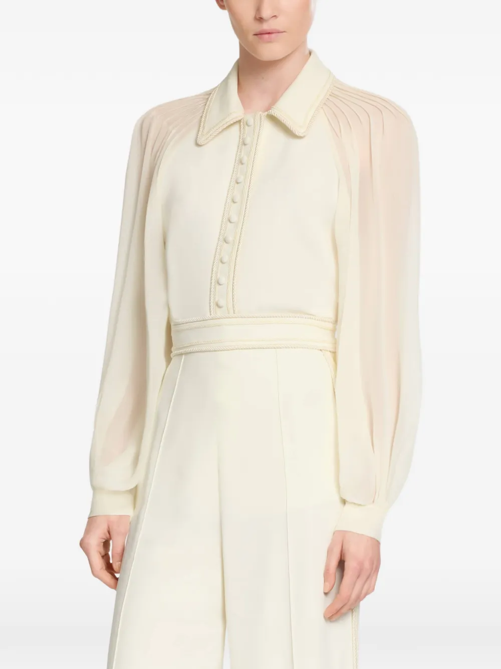 Elie Saab Blouse verfraaid met koord Beige