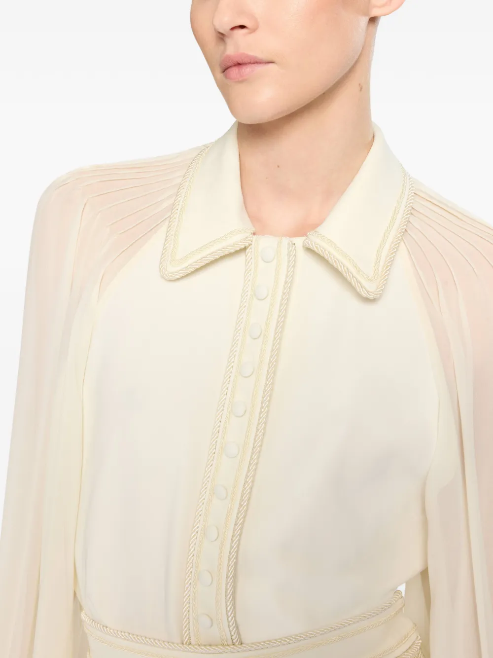 Elie Saab Blouse verfraaid met koord Beige