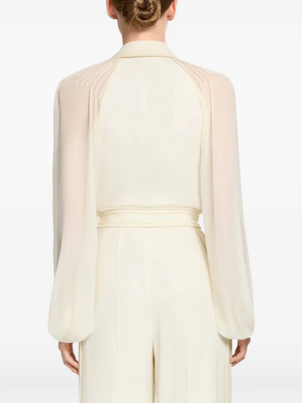 Elie Saab Blouse verfraaid met koord Beige