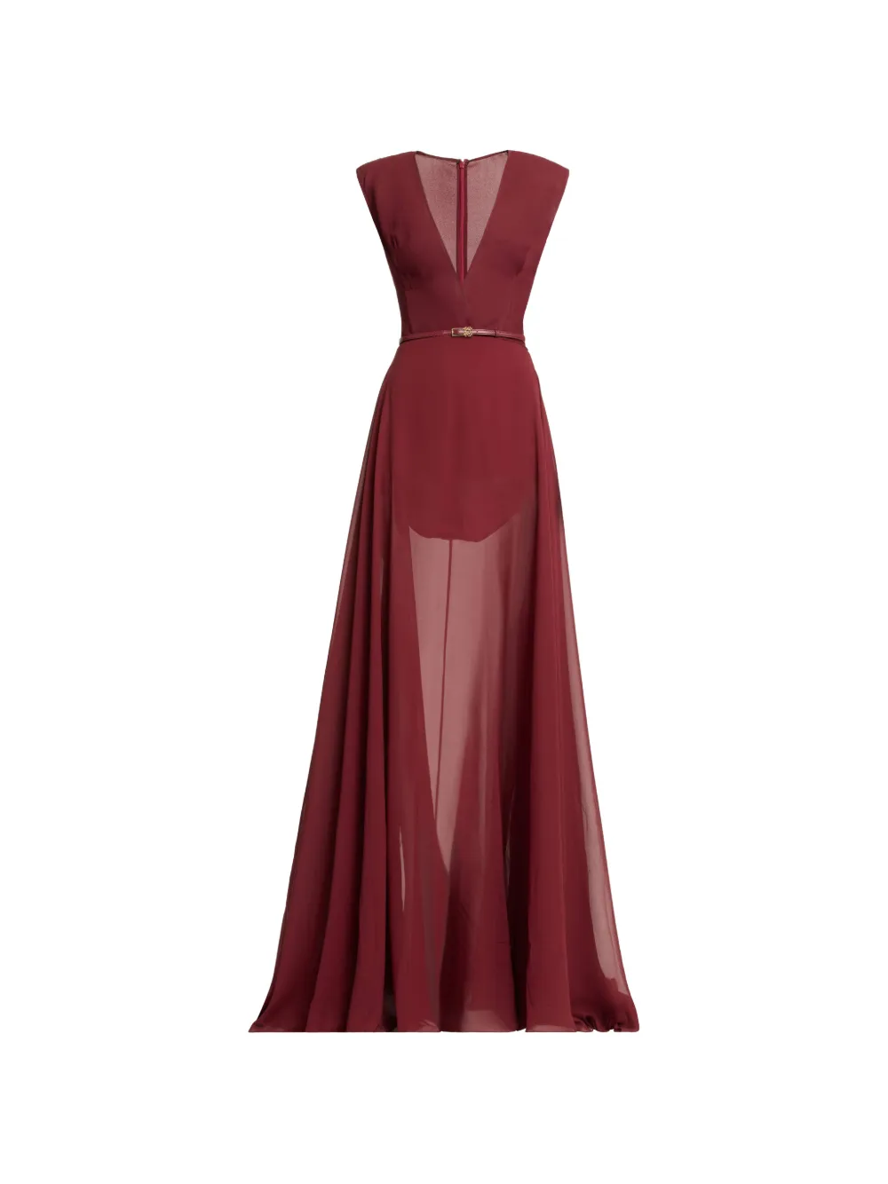 Elie Saab Abito lungo con scollo a V - Rosso