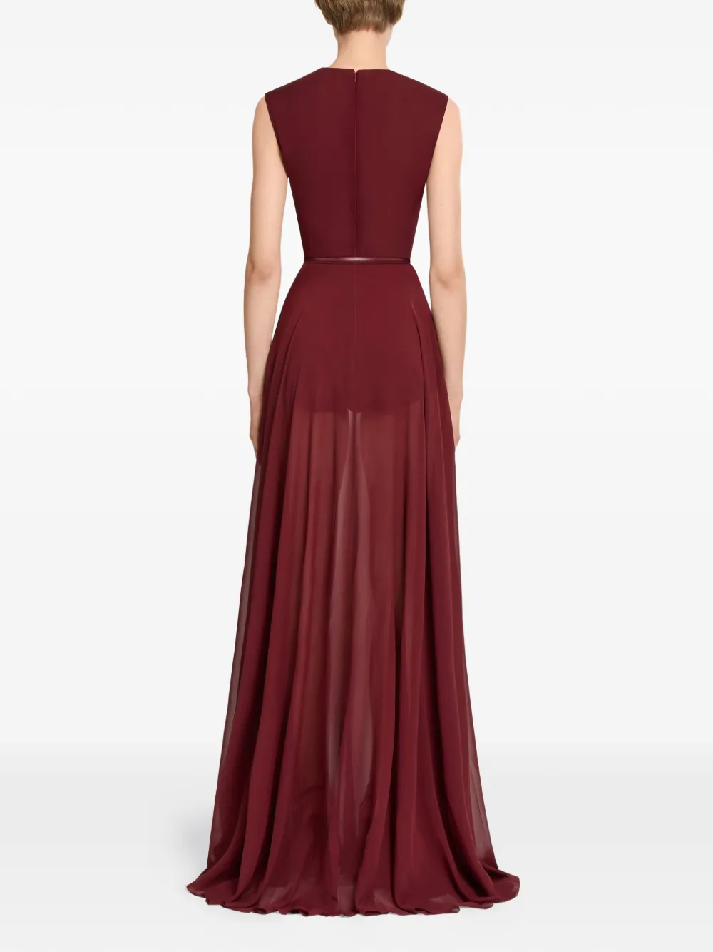 Elie Saab Maxi-jurk met ceintuur Rood