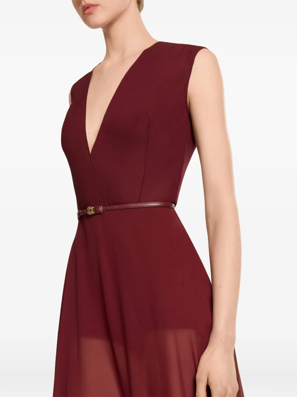 Elie Saab Maxi-jurk met ceintuur Rood