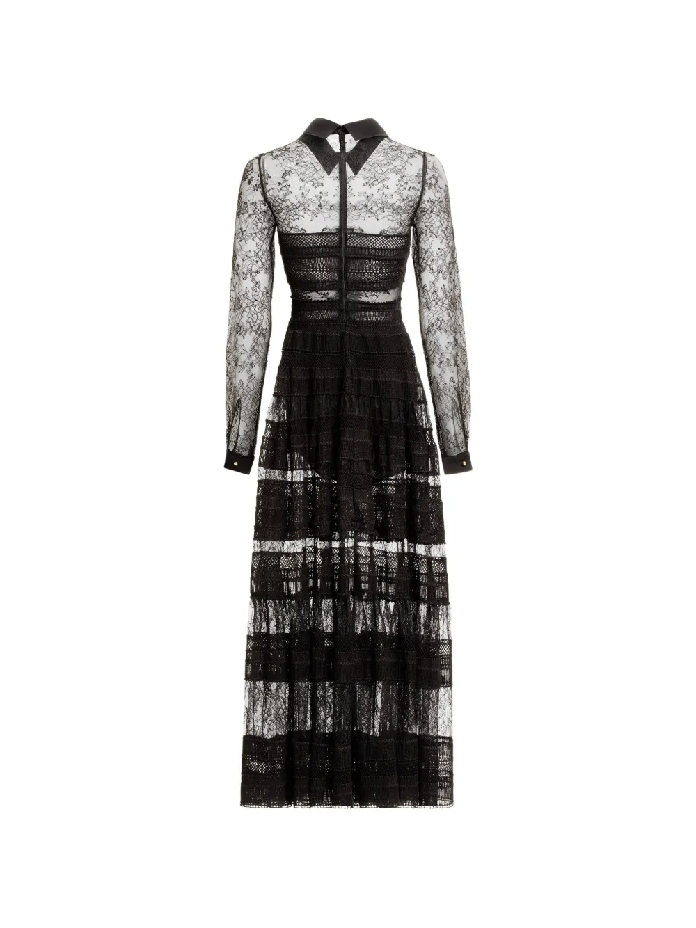 Elie Saab Midi-jurk met kanten strik Zwart