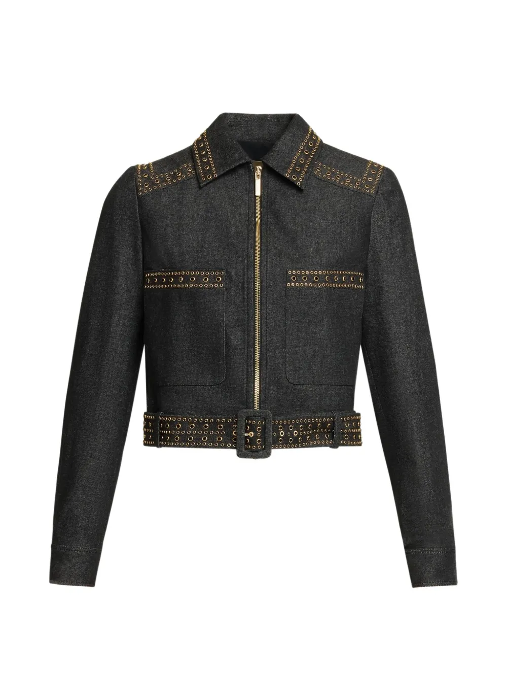 Elie Saab Giacca denim con decorazione - Nero